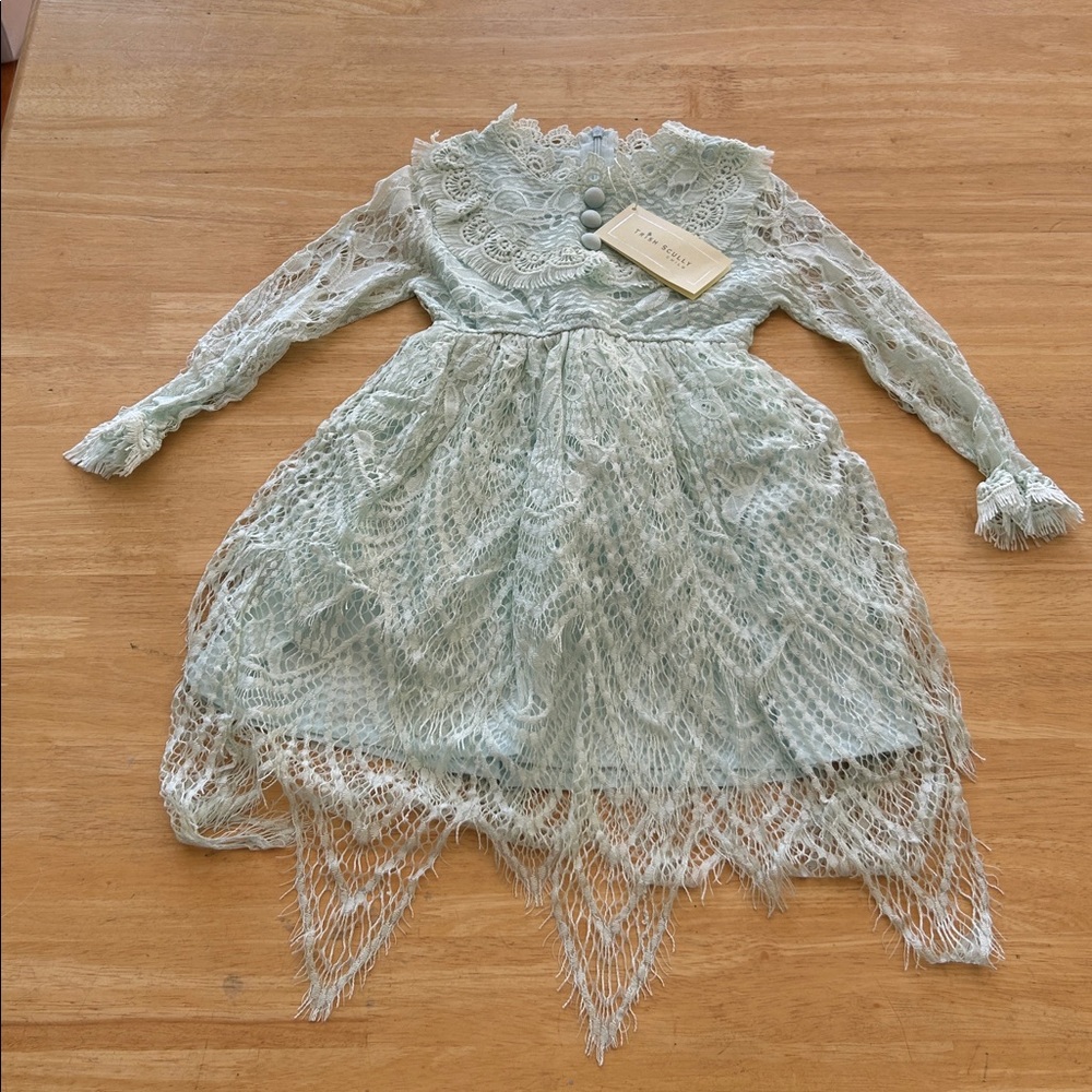 Trish Scully Lace Dress in Light Blue 3T NWT